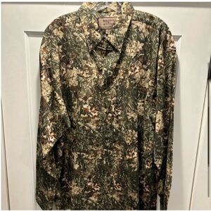 Woods & Water NEW long sleeve button front camo deer hunting shirt mens size XL
